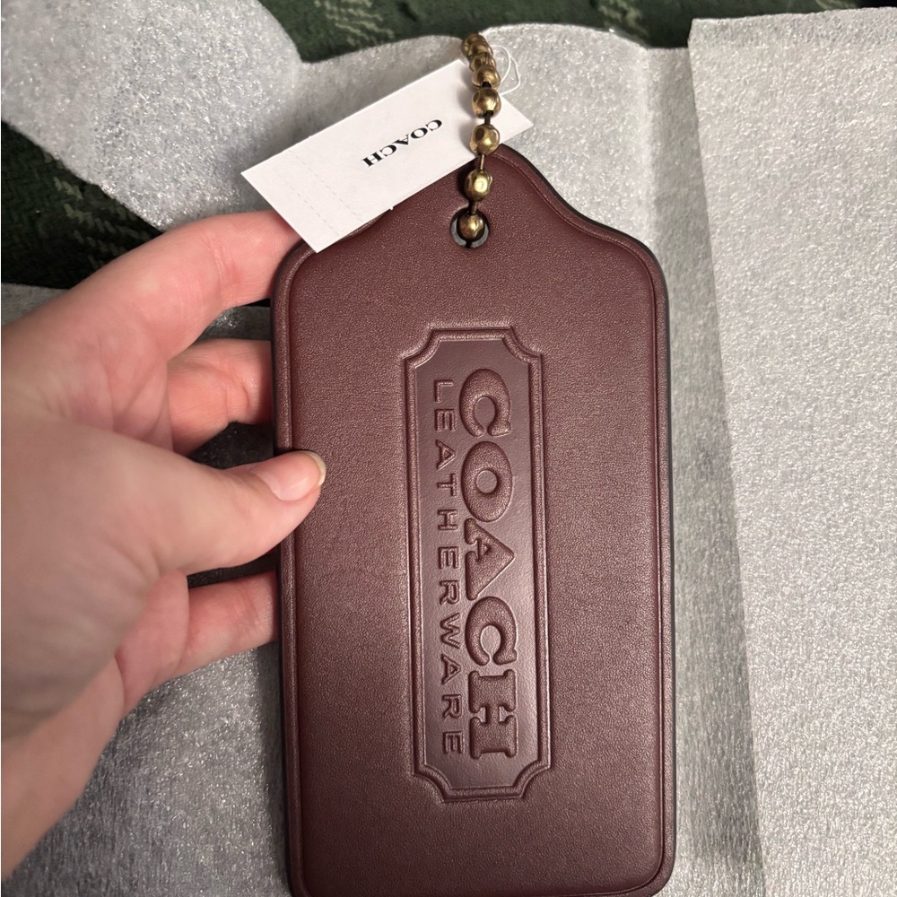 Coach Brown Leather Luggage Tag